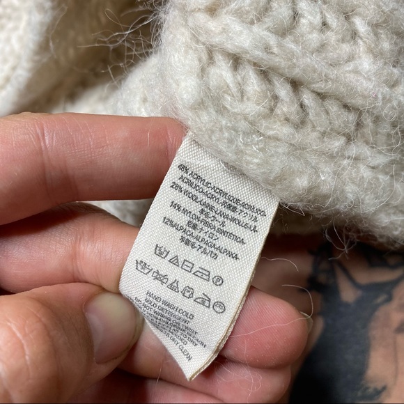 Free people cable knit alpaca sweater cream - Picture 4 of 8